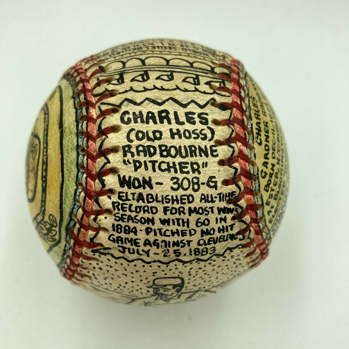 Charles Radbourn "Old Hoss" Hand Painted George Sosnak Folk Art Baseball JSA COA