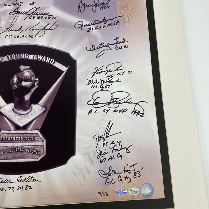 Beautiful Sandy Koufax Cy Young Winners Signed Huge 25x29 Photo 28 Sigs JSA COA