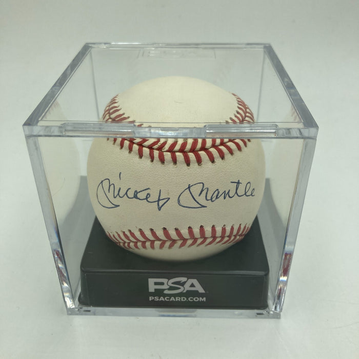 Mickey Mantle Signed American League Baseball PSA DNA Graded 10 GEM MINT