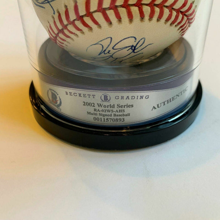 2002 Anaheim Angels World Series Champs Team Signed W.S. Baseball Beckett Auth