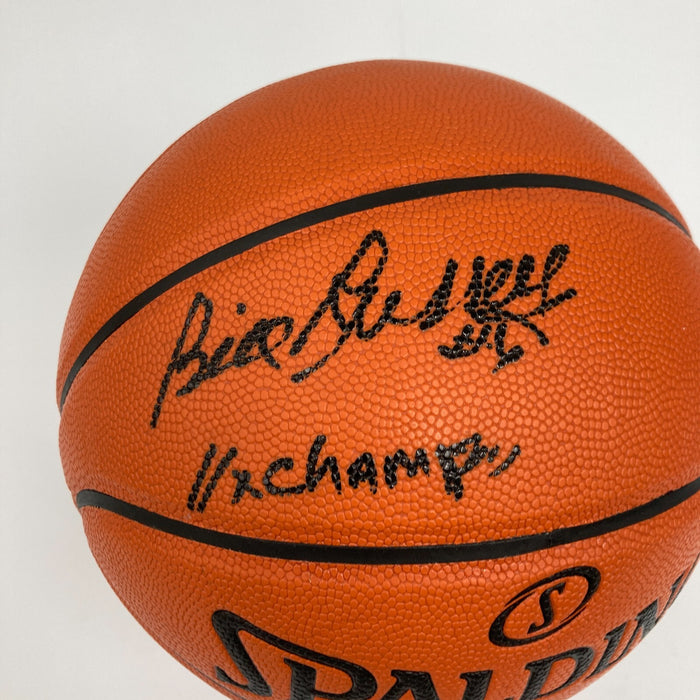 Bill Russell 11X Champs Signed Inscribed Spalding Official Game Basketball PSA