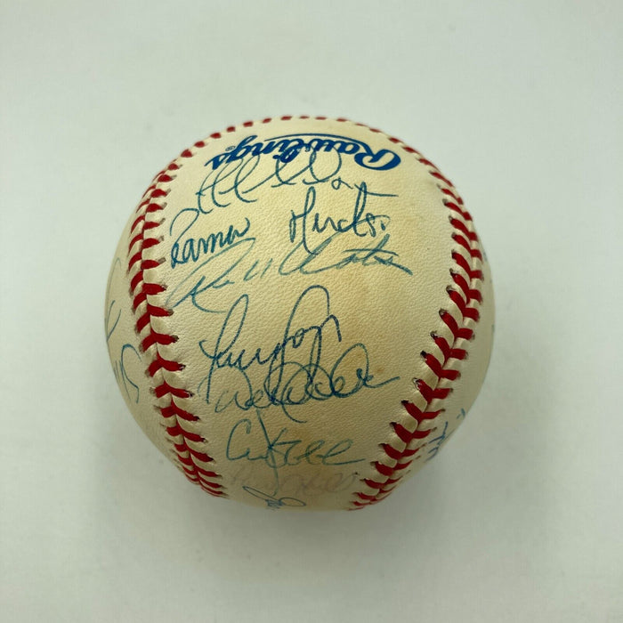 1999 NY Yankees World Series Champs Team Signed Baseball Derek Jeter Steiner COA