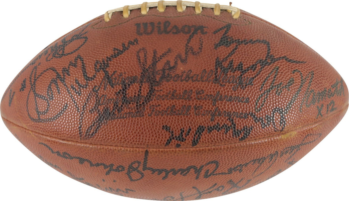 Quarterback HOF Legends Multi Signed Football 23 Sigs Bart Starr Joe Namath PSA