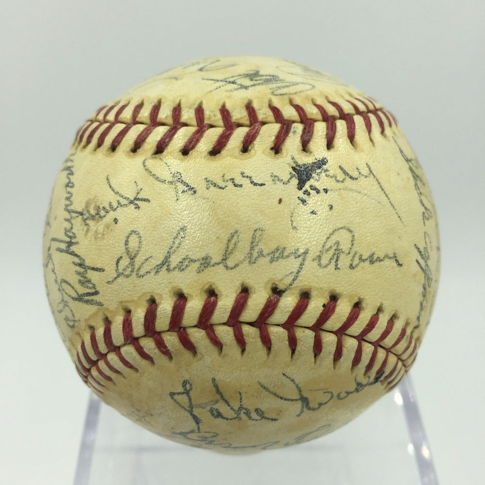 Beautiful 1937 Detroit Tigers Team Signed AL Baseball Hank Greenberg JSA COA