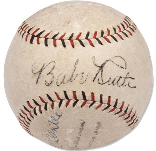 Historic Babe Ruth Mickey Mantle & Joe Dimaggio Signed Baseball PSA DNA & JSA