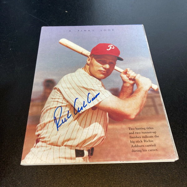 Richie Ashburn Signed Autographed Baseball Magazine Program