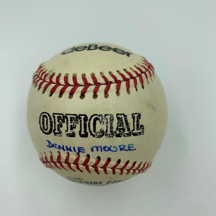 RARE Donnie Moore Single Signed Baseball Angels Dec. Age 35 - 1989 With JSA COA