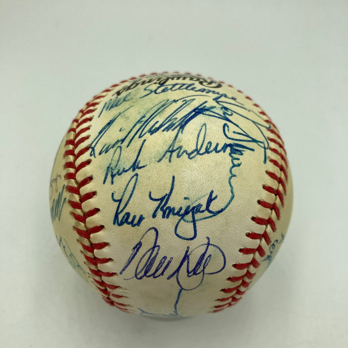 1986 New York Mets World Series Champs Team Signed Vintage NL Baseball JSA COA