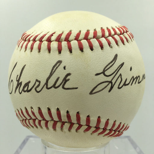 Beautiful Charlie Grimm Signed Autographed Baseball Chicago Cubs Manager PSA DNA