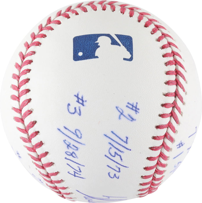 Nolan Ryan 7 No Hitters Signed Inscribed STAT Baseball PSA DNA 10 GEM MINT
