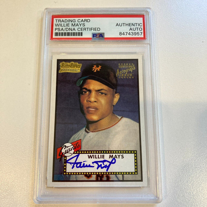 2001 Topps Team 1952 Topps Willie Mays Signed RC Baseball Card PSA DNA