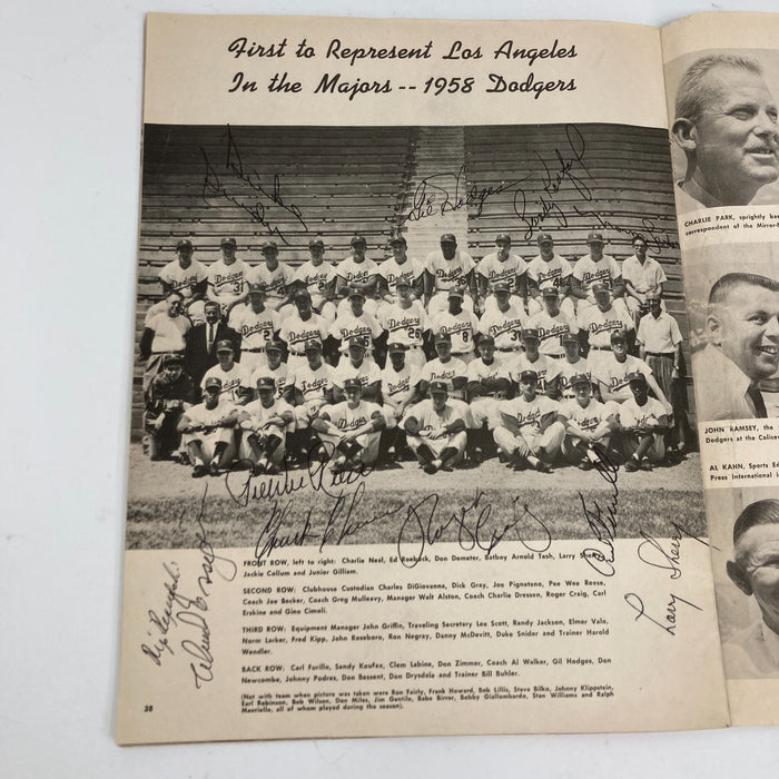 1959 Los Angeles Dodgers World Series Champs Team Signed Yearbook Koufax JSA