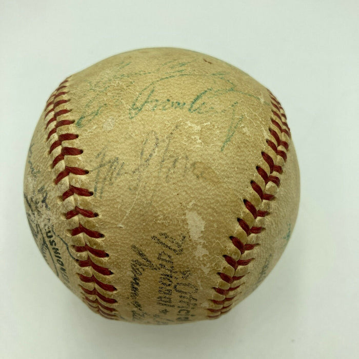 1957 Milwaukee Braves World Series Champs Team Signed Baseball JSA Hank Aaron