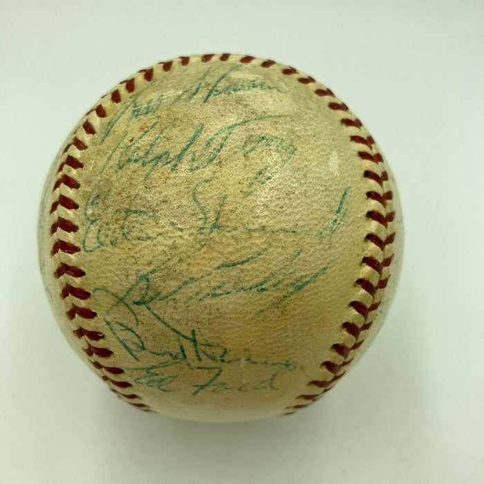 1961 New York Yankees W.S. Champs Team Signed Baseball Mickey Mantle Maris PSA