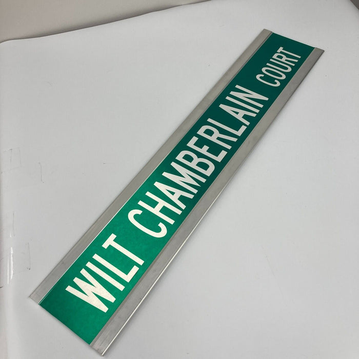 Wilt Chamberlain Signed 6x30 Street Sign Wilt Chamberlain Court JSA COA