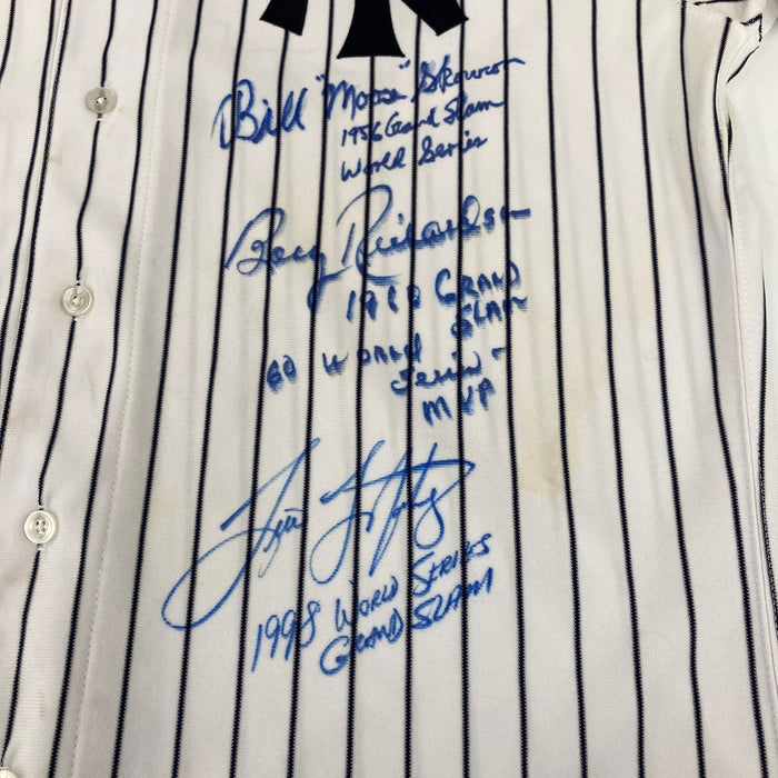 New York Yankees World Series Grand Slams Signed Jersey 5 Sigs Yogi Berra JSA