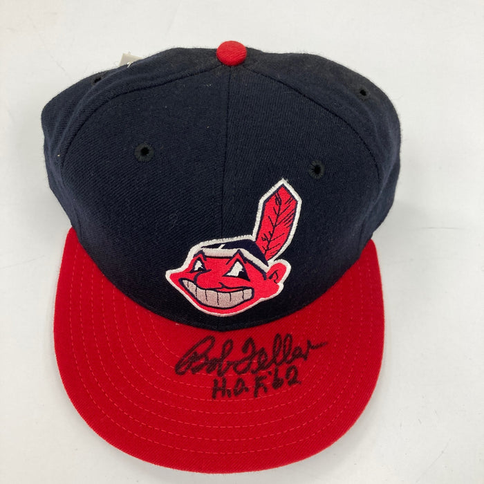 Bob Feller HOF 1962  Signed Cleveland Indians Baseball Hat Cap JSA COA