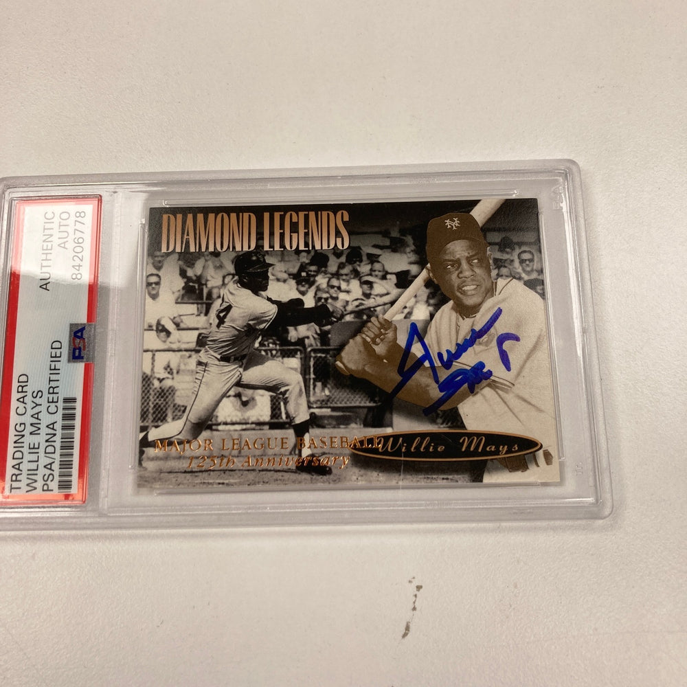 Willie Mays Upper Deck Signed Baseball Card Auto PSA DNA