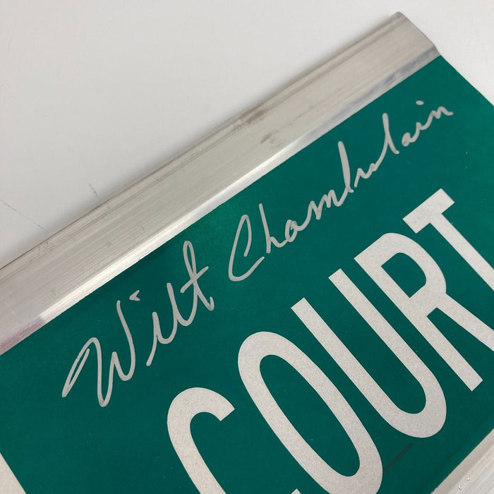 Wilt Chamberlain Signed 6x30 Street Sign Wilt Chamberlain Court PSA DNA COA