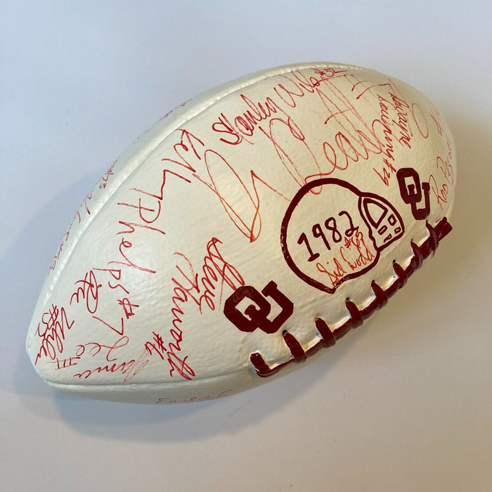 1982 Oklahoma Sooners Team Signed Football 45+ Signatures NCAA