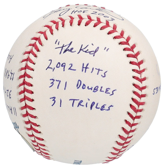 Gary Carter Signed Heavily Inscribed STAT Major League Baseball Beckett & RJ COA