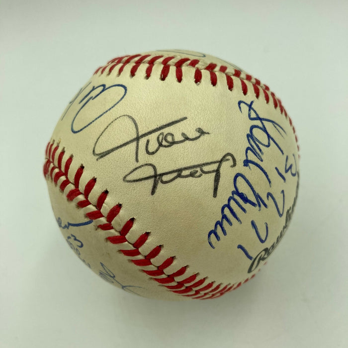 Beautiful 3,000 Hit Club Signed Baseball With Hit Totals Willie Mays JSA COA