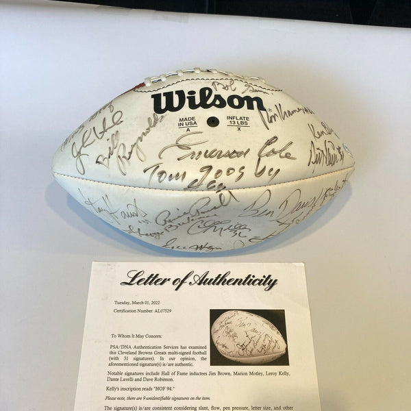 Jim Brown Cleveland Browns Legends Multi Signed Football 31 Sigs PSA DNA COA
