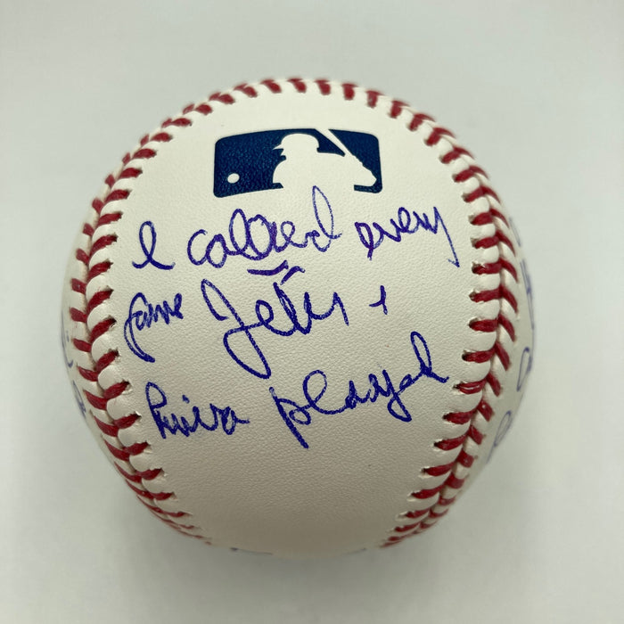 John Sterling Signed Heavily Inscribed STAT Baseball JSA COA RARE!