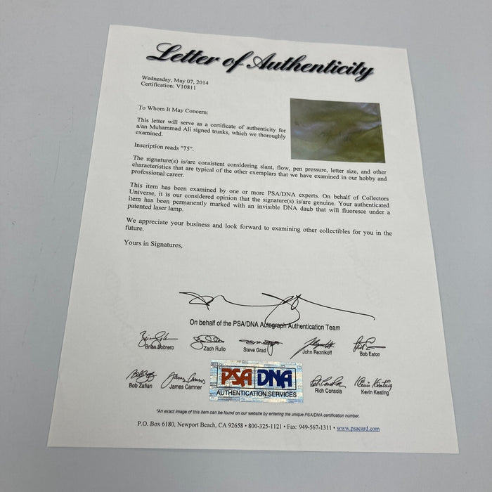 Muhammad Ali Signed Possible Fight Worn Everlast Trunks Shorts PSA DNA COA