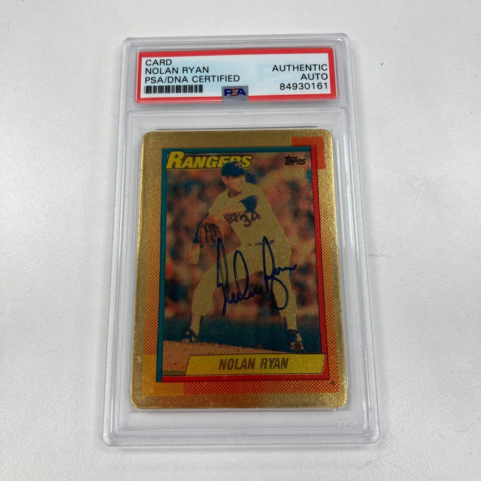 1990 Topps Nolan Ryan RC Signed Autographed Porcelain Baseball Card PSA DNA