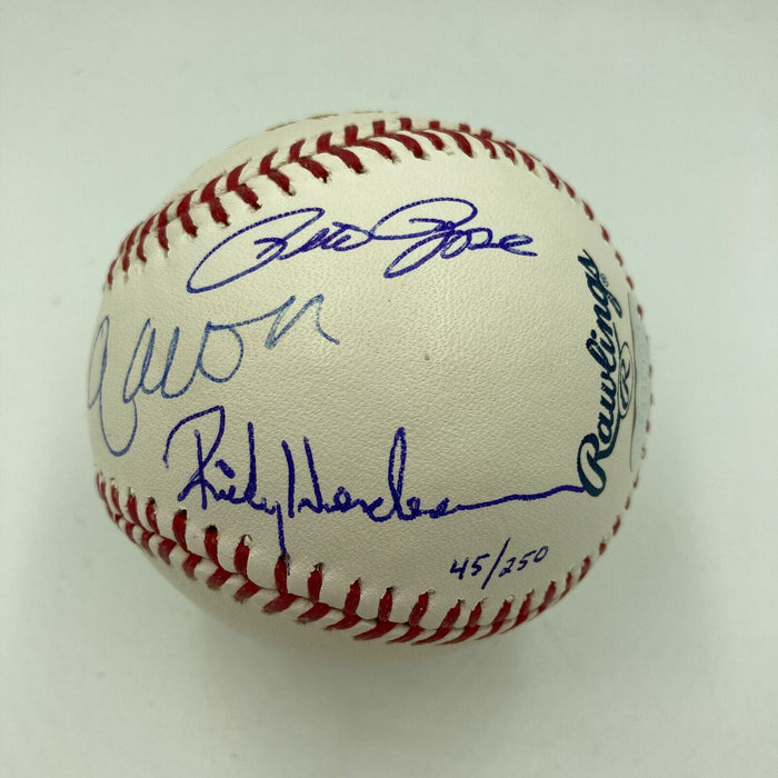 Stunning  Kings Of Baseball Hank Aaron Nolan Ryan Ripken Signed Baseball JSA COA