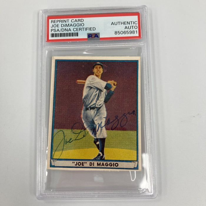 1941 Play Ball Joe Dimaggio Signed 1980's Baseball Card PSA DNA Auto