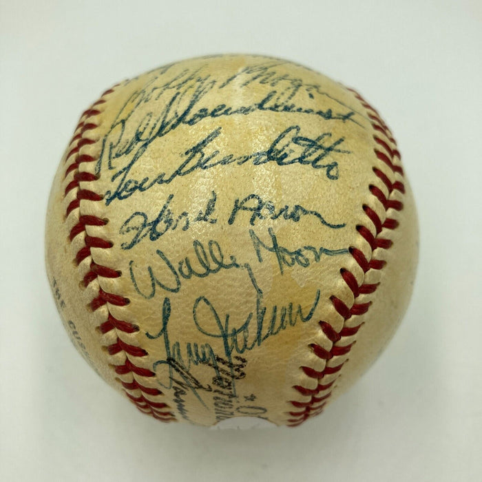 Willie Mays Hank Aaron Stan Musial 1950's Hall Of Fame Multi Signed Baseball JSA