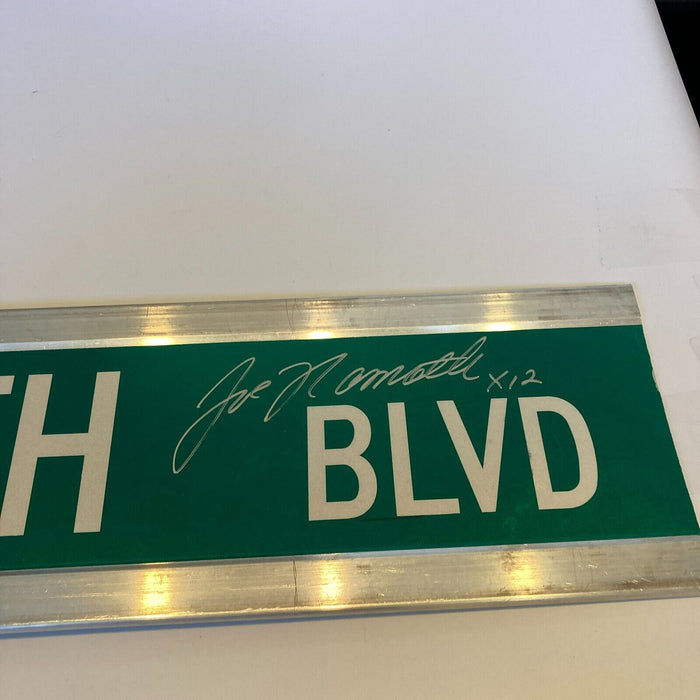 Joe Namath Signed 6x30 Street Sign Joe Namath BLVD JSA COA