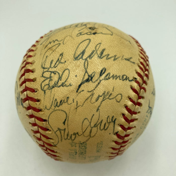 1975 Los Angeles Dodgers Team Signed Baseball Walt Alston Tommy Lasorda JSA COA