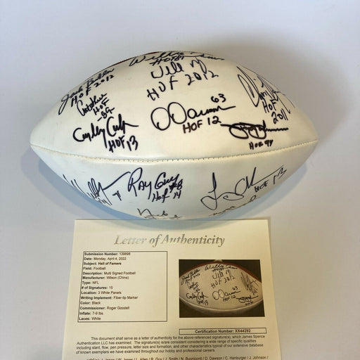 Hall Of Fame Legends Multi Signed Football With 15 Sigs JSA COA