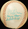 Satchel Paige 1970's Hall Of Fame Induction Multi Signed Baseball JSA COA