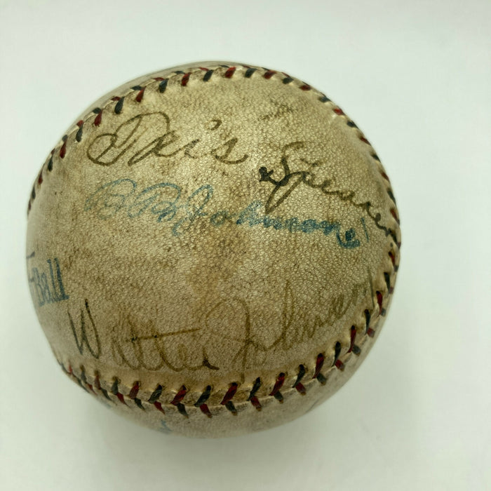 The Finest Babe Ruth Ty Cobb Walter Johnson 1925 HOF Signed Baseball PSA DNA