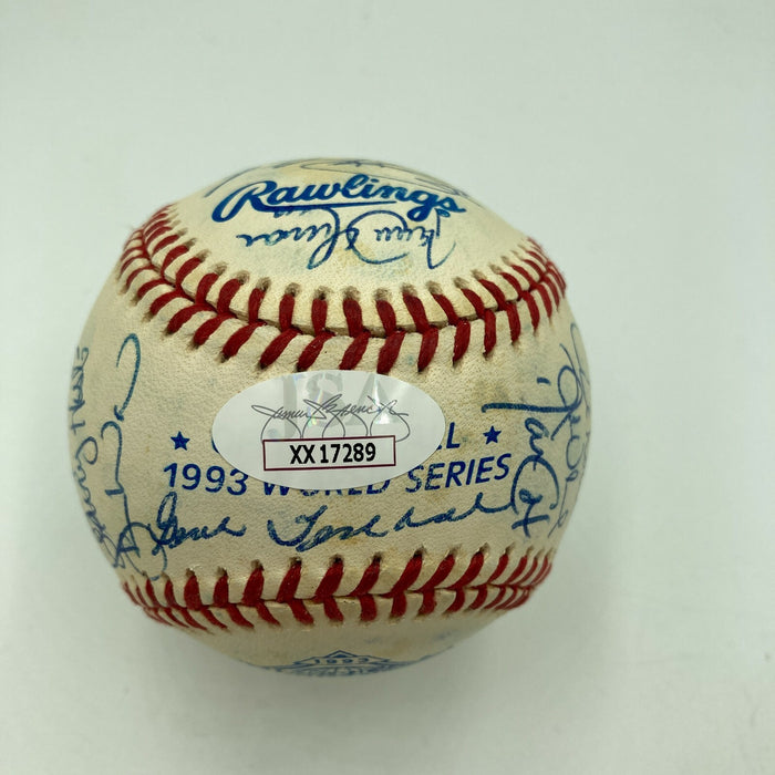 1993 Toronto Blue Jays World Series Champs Team Signed Baseball JSA COA