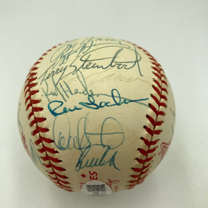 1990 Oakland A's American League Champs Team Signed Baseball JSA COA