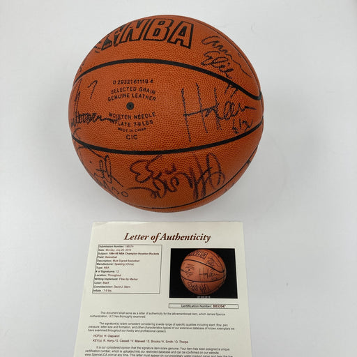 1994 Houston Rockets NBA Champs Team Signed Official Game Basketball JSA COA