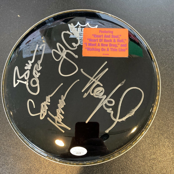 Huey Lewis and The News Signed Autographed Drumhead With JSA COA 4 Signatures