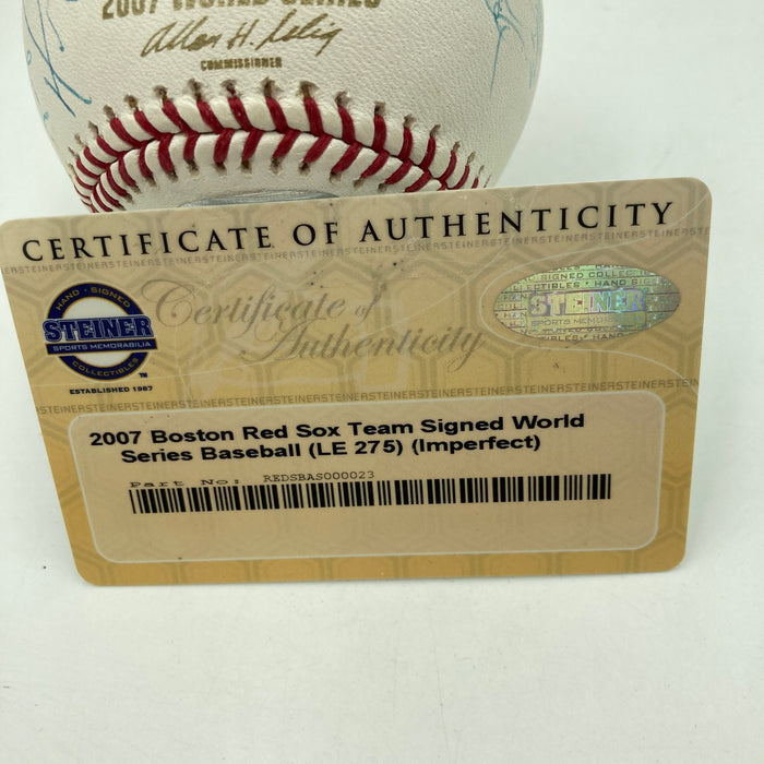 2007 Boston Red Sox World Series Champs Team Signed W.S. Baseball Steiner COA