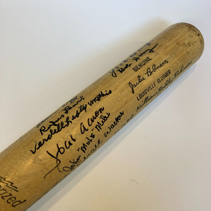 Willie Mays Hank Aaron Negro League Legends Signed Jackie Robinson Bat Beckett