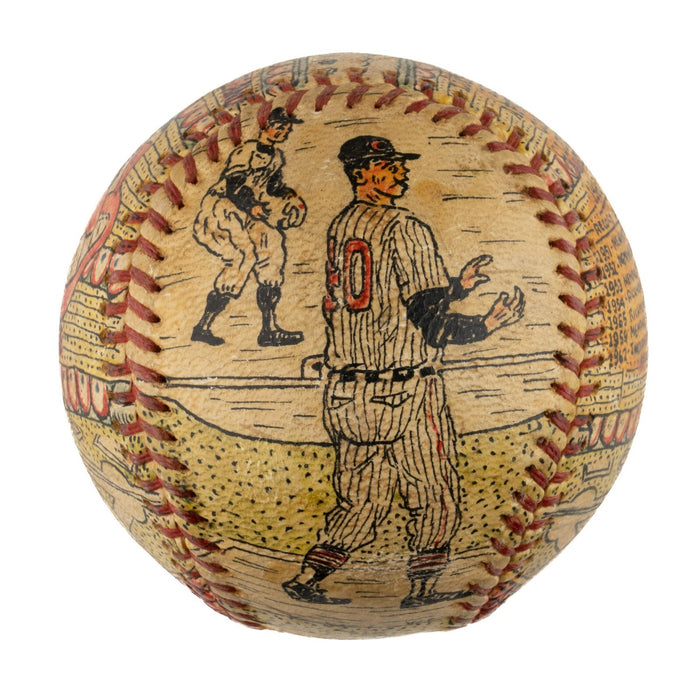 Beautiful Luke Appling Hand Painted George Sosnak Folk Art Signed Baseball