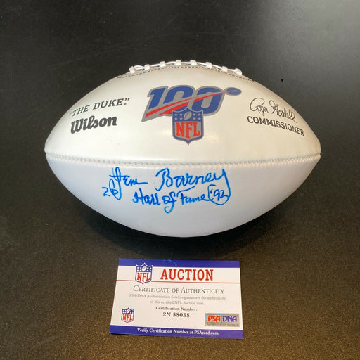 Lem Barney HOF 1992 Signed Wilson Official NFL Football PSA DNA COA