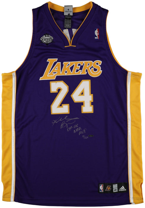 Kobe Bryant 2007-08 NBA MVP Signed Pro Cut Los Angeles Lakers Jersey UDA & BAS