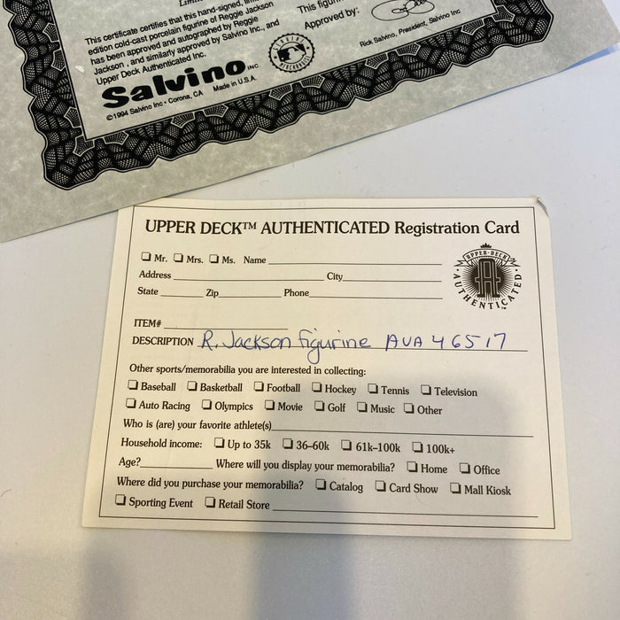 Reggie Jackson Signed New York Yankees Salvino Figure UDA Upper Deck COA