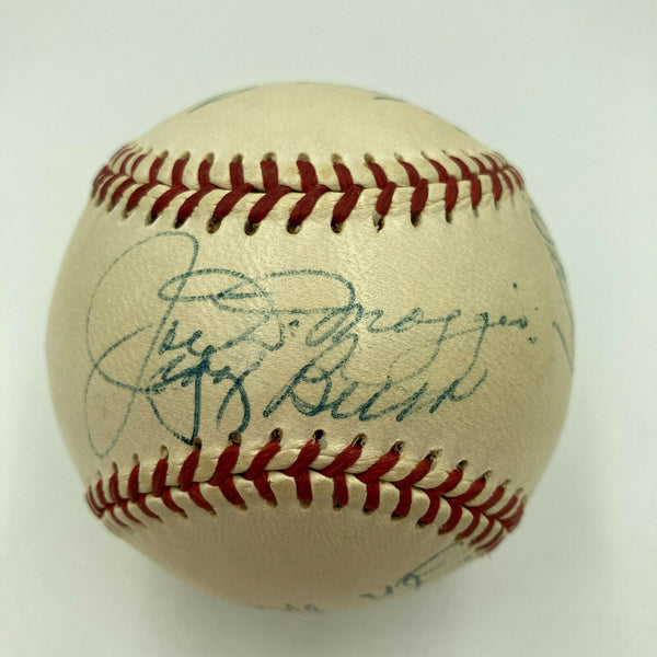 Beautiful Mickey Mantle Joe Dimaggio 1956 Yankees Multi Signed Baseball JSA COA