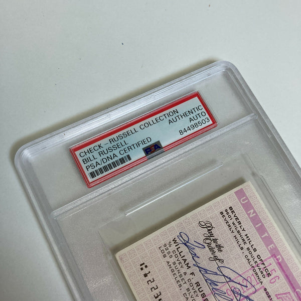 Bill Russell Signed Autographed Bank Check PSA DNA Boston Celtics HOF Legend